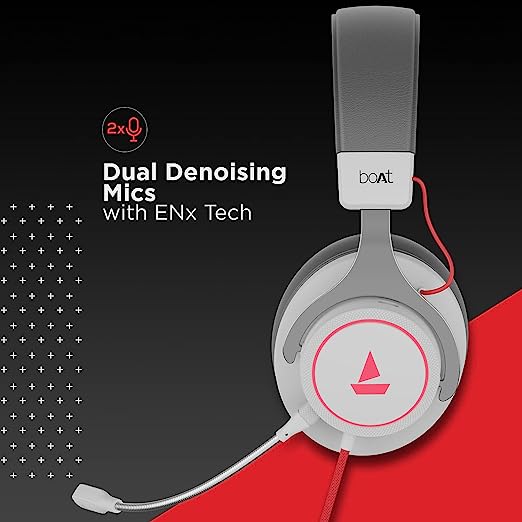 boAt Immortal IM1000D Dual Channel Gaming Wired Over Ear Headphones with mic, 7.1 Channel Surround Audio, Dolby Atmos, 50mm Drivers & RGB Breathing LEDs(White Sabre) boAt Immortal IM1000D Dual Channel Gaming Wired Over Ear Headphones with mic, 7.1 Channel Surround Audio, Dolby Atmos, 50mm Drivers & RGB Breathing LEDs(White Sabre)